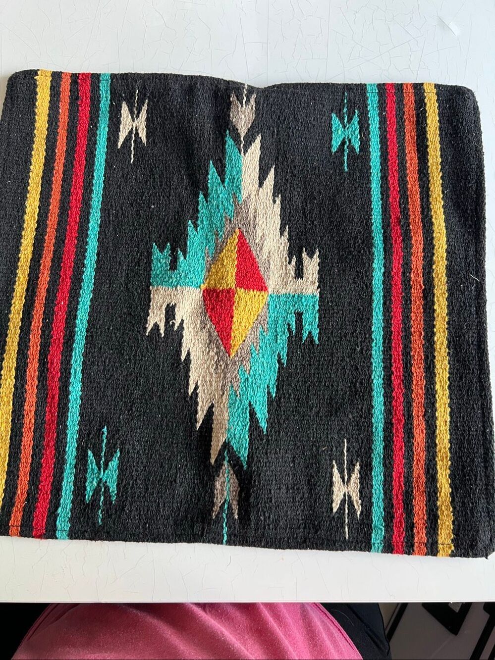 El Paso saddle blanket southern Aztec knit pillow cases decorative turquoise bla